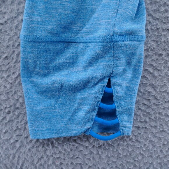 Prana Womens Cropped Athletic Legging‎ Small Blue Hem Cutout Workout Yoga - Picture 7 of 15